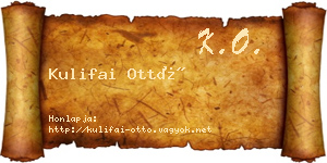 Kulifai Ottó névjegykártya
